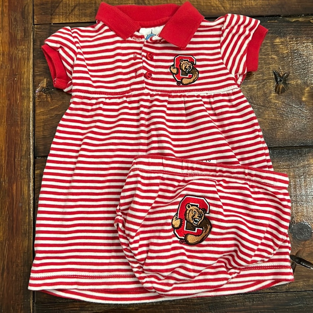 Cornell University Dress and Bloomers - 6-9 mos